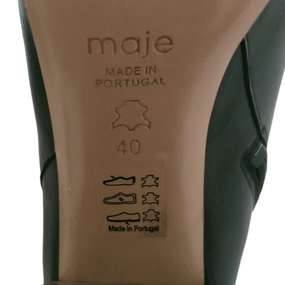 MAJE Fauve leather pointed pointy toe thigh over the knee black boots 40 9 NEW - Picture 8 of 10